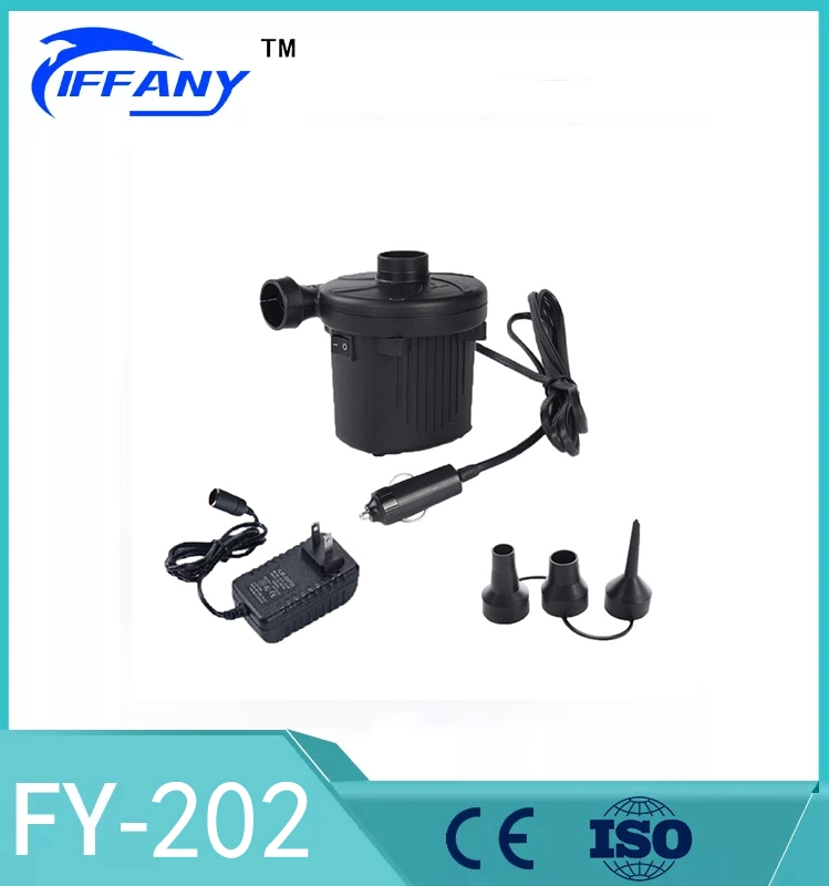 12V 2-Way Auto Portable Electric Air Pump 3 Nozzles Meets Different Inflatable Boat/Beds/Mattresses